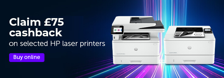 Claim £75 cashback on selected HP laserjet black and white printers